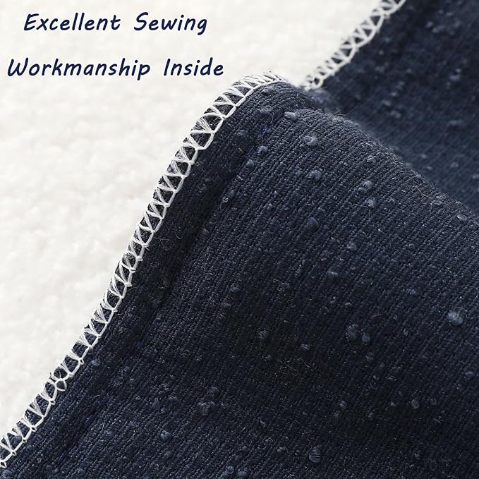 FUTEI Pack of 2 Navy Blue Decorative Throw Pillow Covers 18x18 Inch Soft Cozy Solid Boucle Textured Cushion Case,Modern Home Decor for Couch Bed Living Room