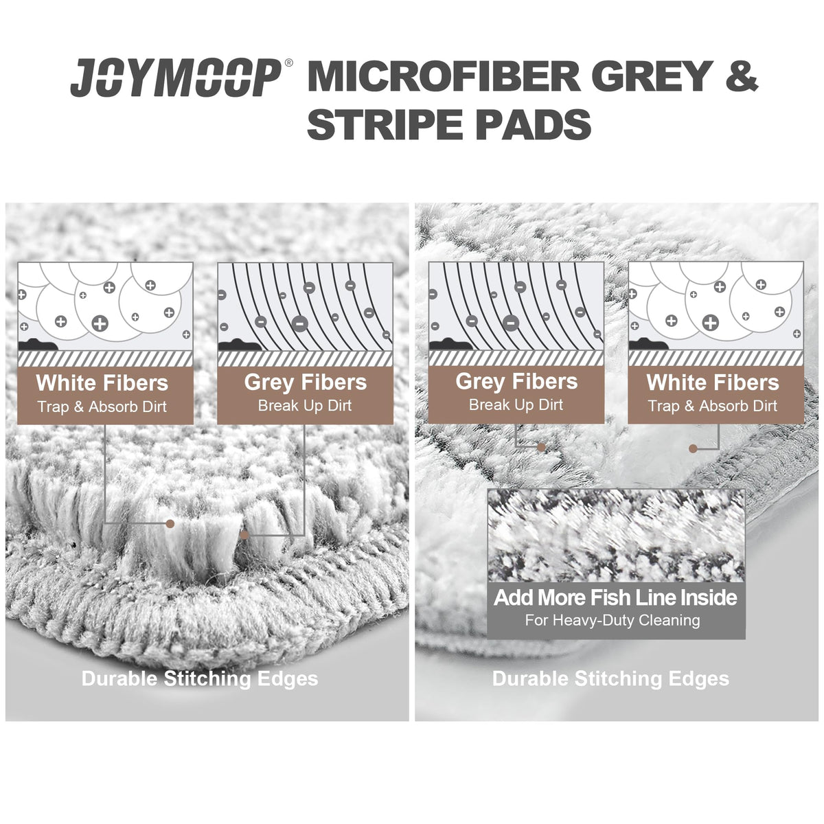 Microfiber Replacement Pads for 13" Flat Mop System (2 Count)