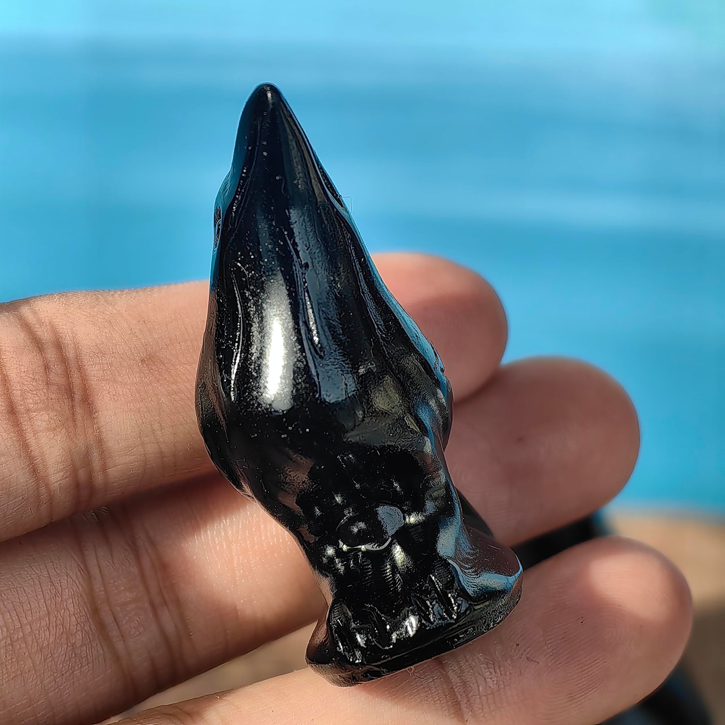 2" Natural Obsidian Flame Stone Crystal Raven Statue Healing Crystal Handmade Sculpture Guardian Pocket Statues Reiki Bird Meditation Office Home Decoration Gift (Obsidian)