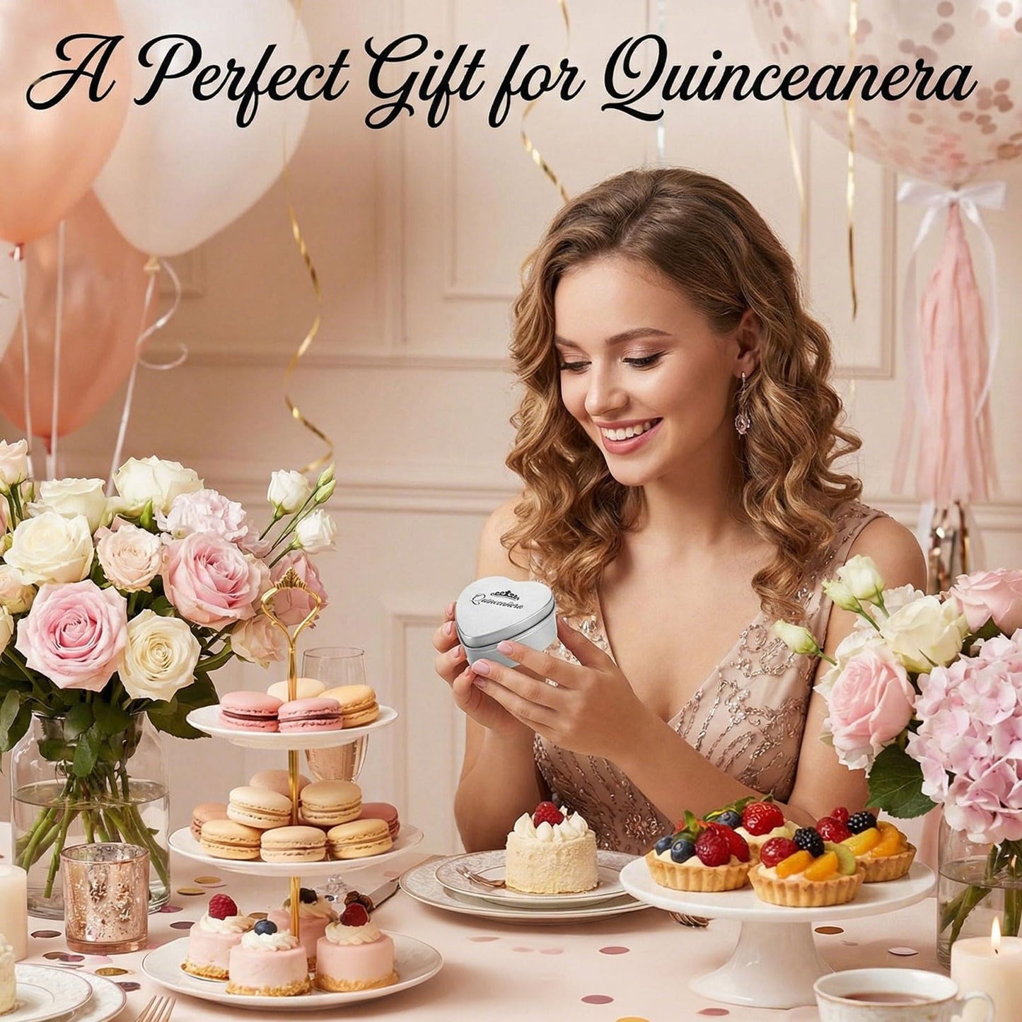 MveLwodx Quinceanera Gifts Heart Jewelry Box, Personalized Custom Jewelry Keepsake Box, Recuerdos de 15 AñOs Small Trinket Crown Box, 15th Birthday Gift Small Keepsake Boxes with Engraved Message