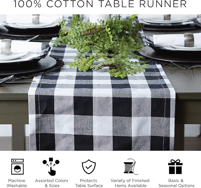 DII Jute Burlap Collection Kitchen Tabletop, Table Runner, 14x108, Chevron Barn Red
