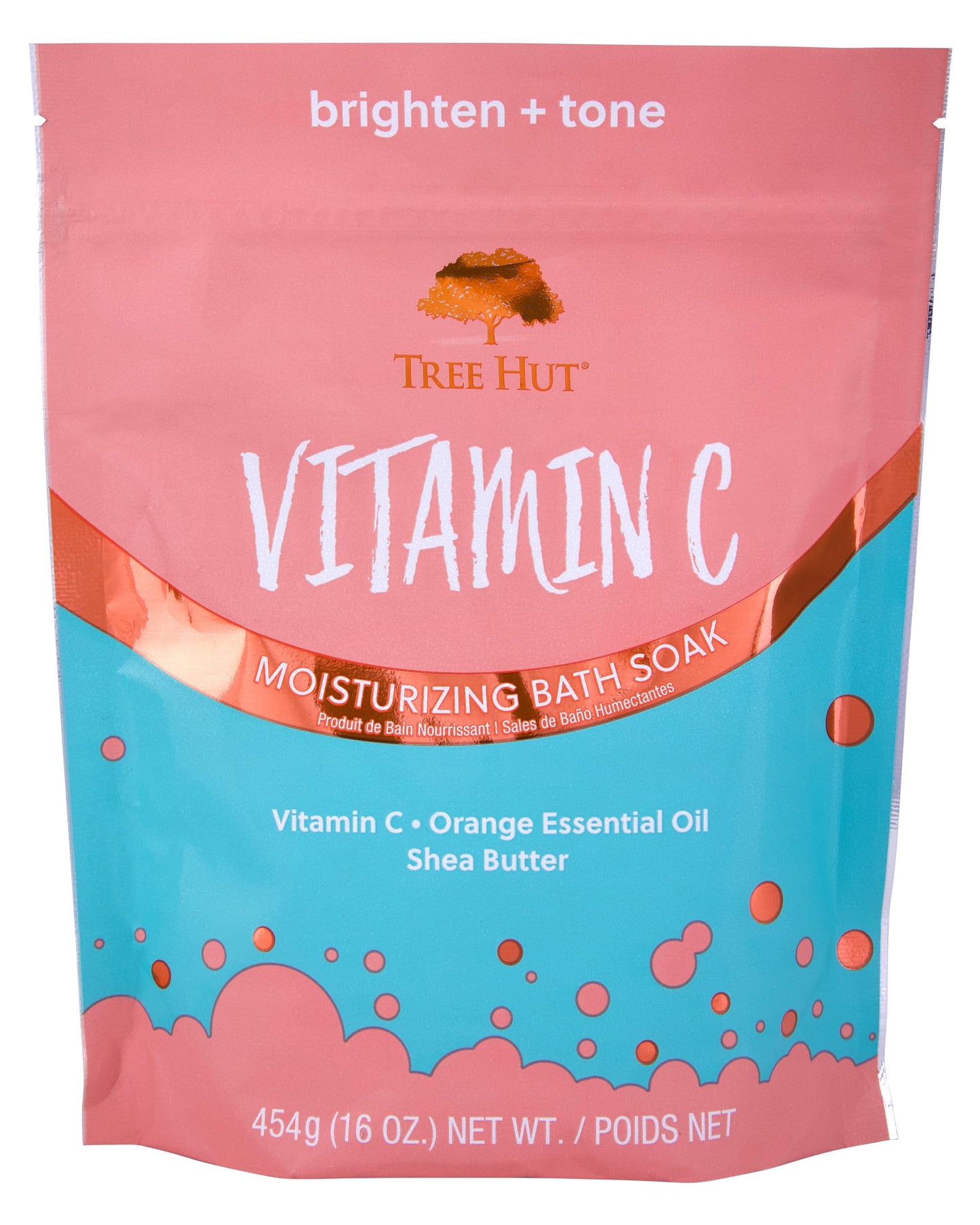 Tree Hut Vitamin C Brightening Bath Soak, Bath Salt with Orange Essental Oils & Shea Butter 16 Oz
