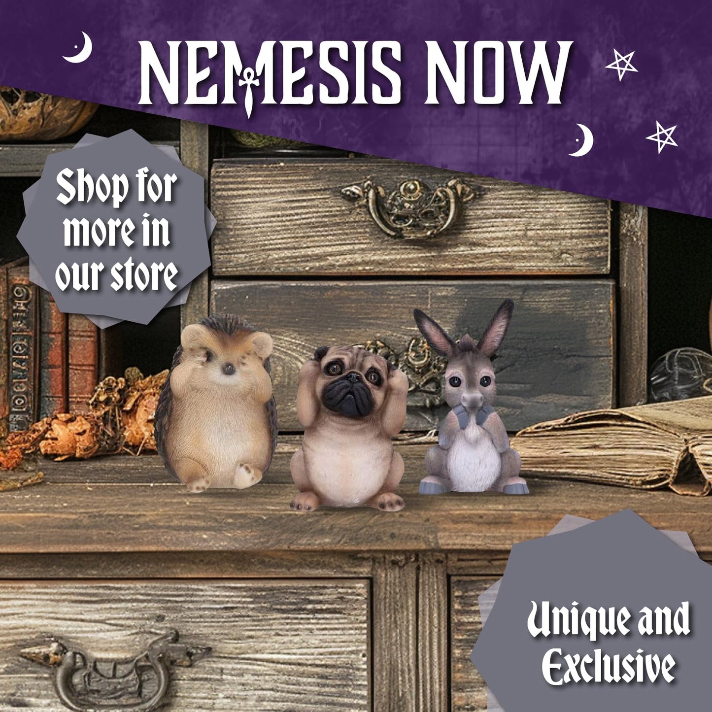Nemesis Now See No Evil Hear No Evil Speak No Evil Figurines, Adorable Hand-Painted Resin Collectibles and Gift, 8cm - Grim Reapers