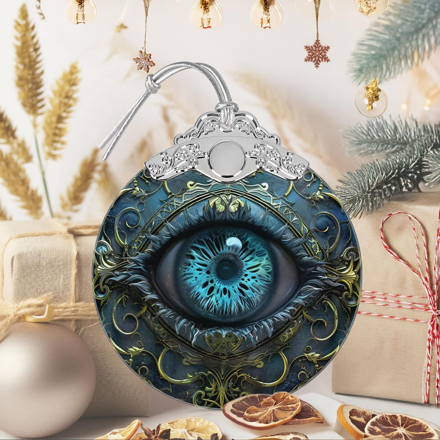 3" Stained Glass Christmas Decoration, Christmas Ornaments, Heirloom Keepsake, Gift Exchange, Gift Idea, Bauble Present - Mystical Eye