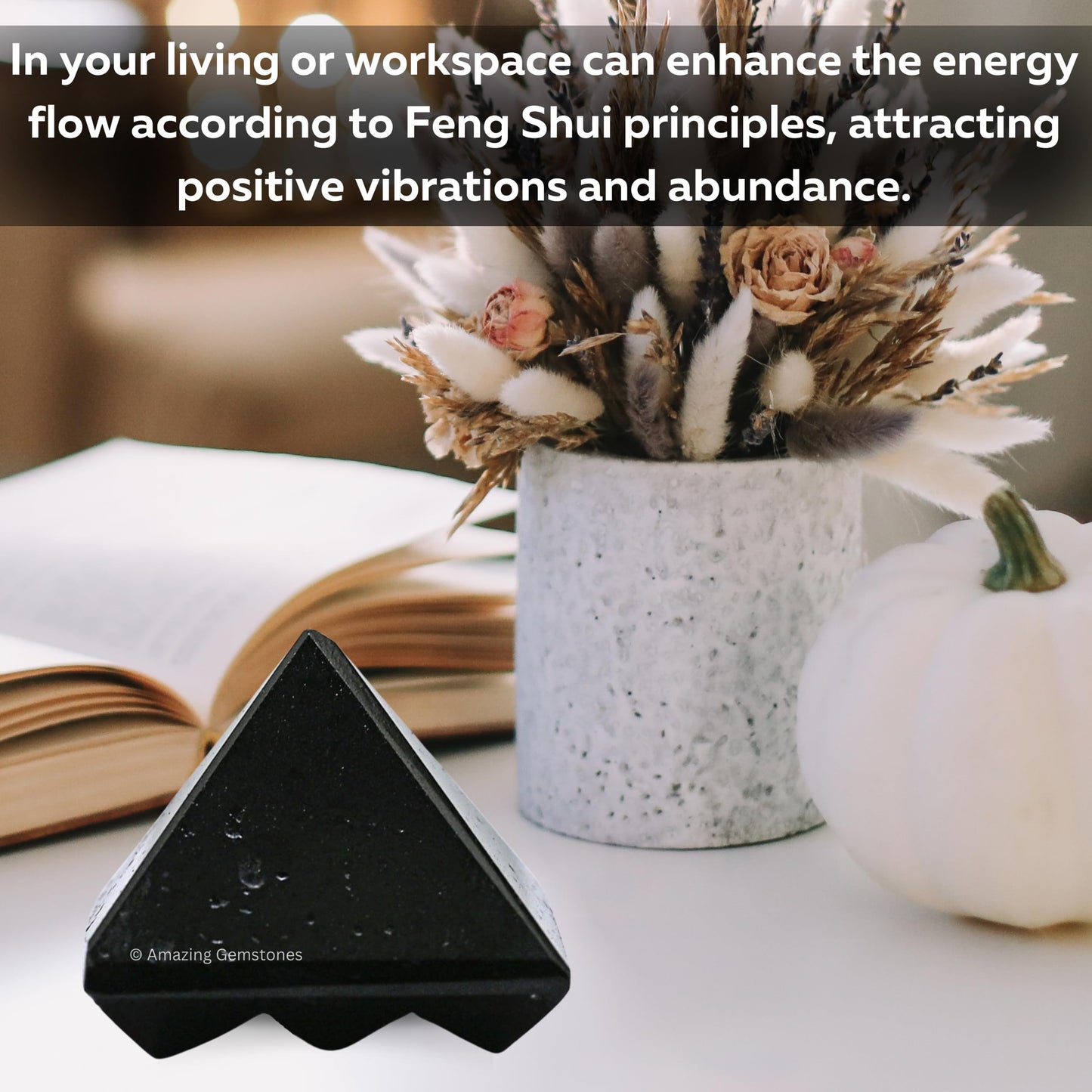 Amazing Gemstone Black Tourmaline Crystal Pyramid with 9 Pyramid Plate Bottom - 1" Mini Pyramid Figurine of Natural Stone Pyramid for Meditation, Reiki, Chakra Balancing Vastu Pooja and Crystal Grids