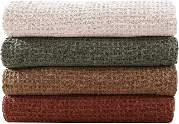 Eddie Bauer Blanket Soft Waffle Weave Bedding, Medium Weight Bedroom Decor, Softens Every Wash, Queen, Orange