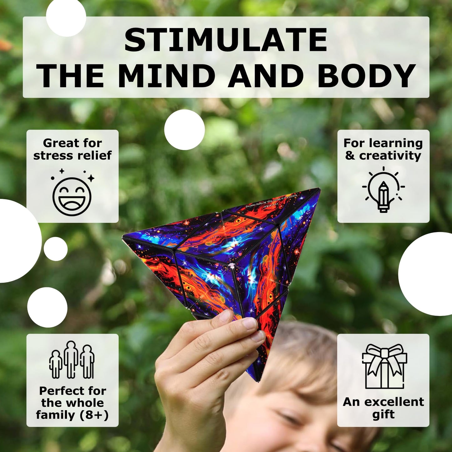 Shashibo DODECA Shape Shifting Box - Award-Winning STEM Fidget Toy with Ultra Strong Magnets - Puzzle Cube Transforms Into 100+ Shapes, Perfect Sensory Gift for Kids, Teens, and Adults (Infinity)
