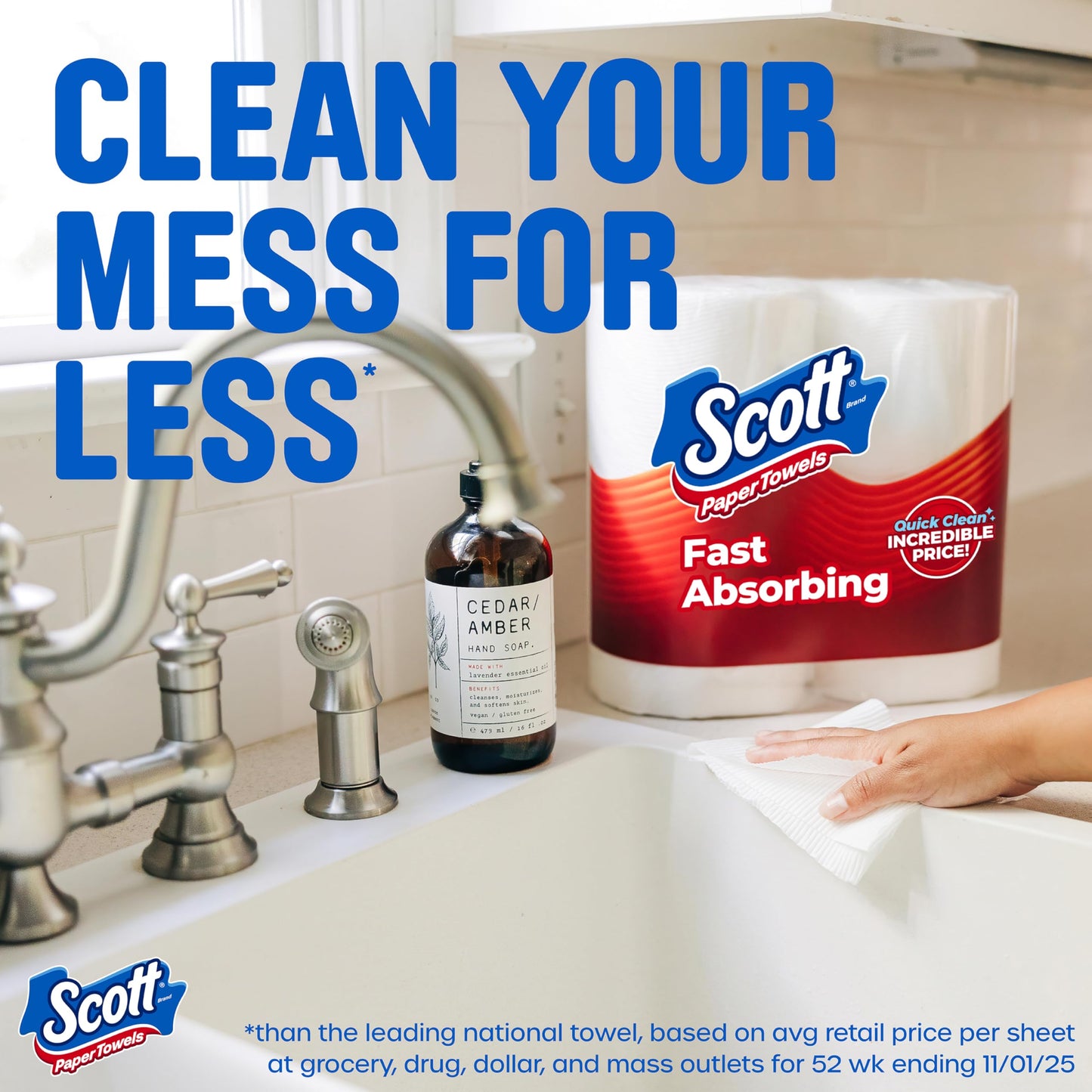 Scott Paper Towels, Choose-A-Sheet, 30 Double Rolls = 60 Regular Rolls (108 Sheets Per Roll)