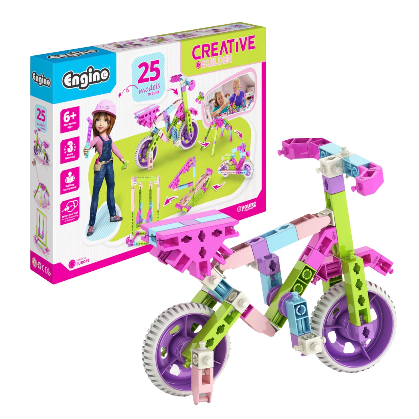 Engino STEM for Girls, 25 Multimodel Set, Building Toys for Kids 6+, Engineering Kit, Gifts for Boys & Girls, Learning & Education Set, STEM Projects