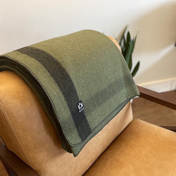 Arcturus Military Wool Blanket - Warm, Thick, Washable - Great for Outdoors, Camping, Stadium Blanket, Picnics, Travel - Car & Bushcraft Survival Kits, Large 64in x 88in 4.5 lb