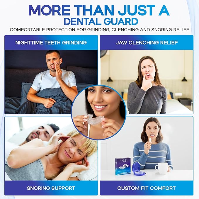 Dental Guard 2-Pack – Reusable BPA-Free Medical-Grade Material – Custom Fit – Nighttime Teeth Grinding Protection for Men and Women
