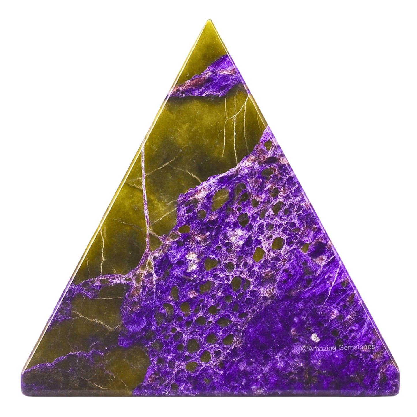 Amazing Gemstone Stichtite Pyramid Crystal Healing Stones - 1.5" Great Pyramid Figurine of Natural Stone Pyramid for Meditation, Reiki, Chakra Balancing and Crystal Pyramids Grid (Stichtite)