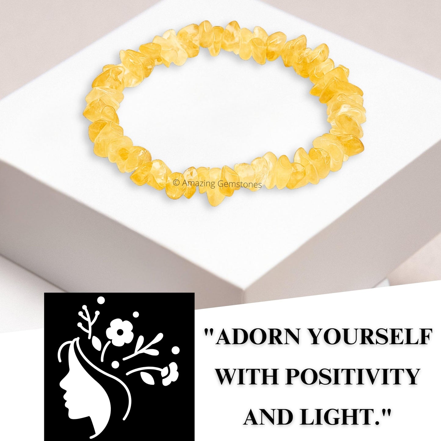 Amazing Gemstone Chips Bracelet (Citrine)