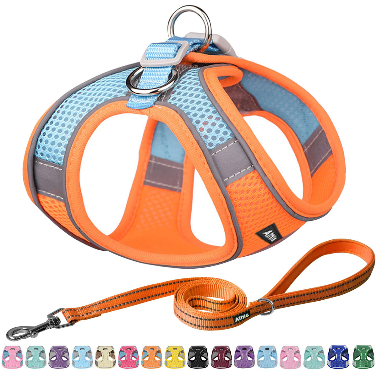 AIITLE Small Dog Harness and Leash Set, Step-in Puppy Pet Vest, Blue XS
