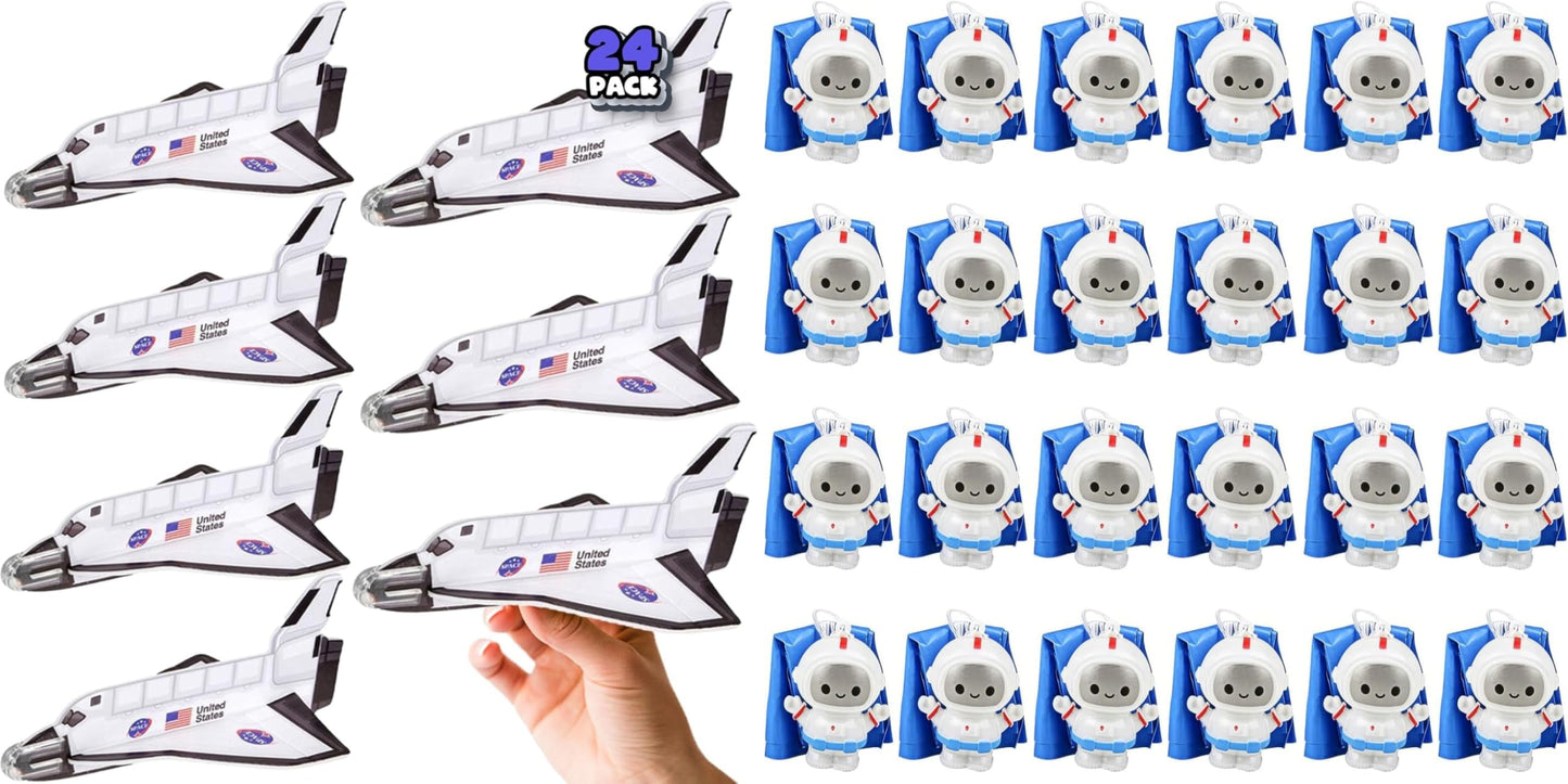 ArtCreativity Space Shuttle Gliders & Mini Astronaut Paratroopers