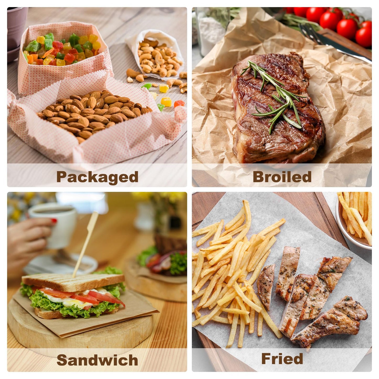 HARFINGTON 100pcs Square Stripes Wax Paper, 12" x 12", Pink