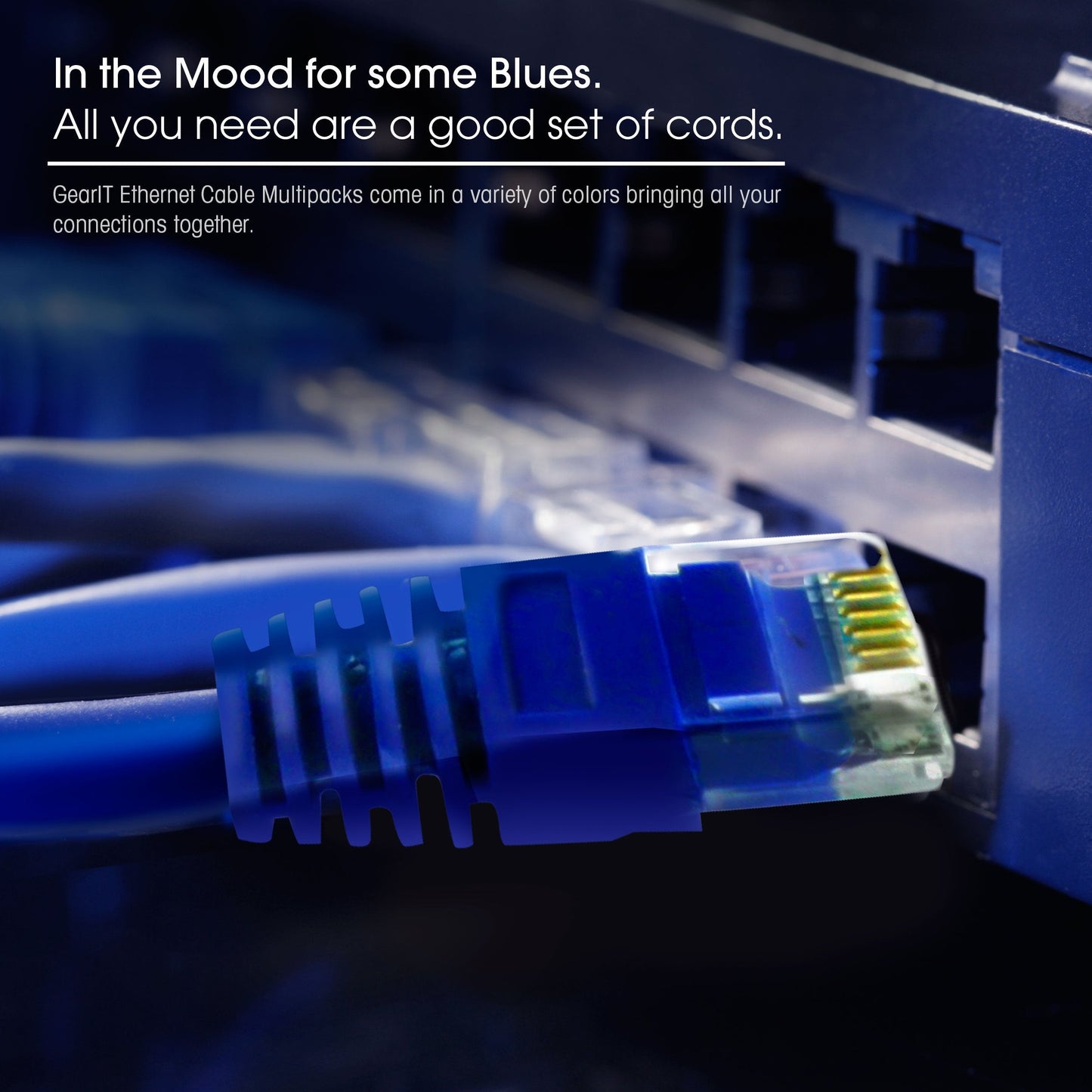 GEARit Cat 6 Ethernet Patch Cable 3 ft Blue (24-Pack Cat6 Ethernet Patch Cables 3ft), Cat 6 High Speed 24AWG 10Gbps RJ45 Snagless Gold-Plated, Ethernet Cable for Router, Switch, PC, PS5 Gaming, Server