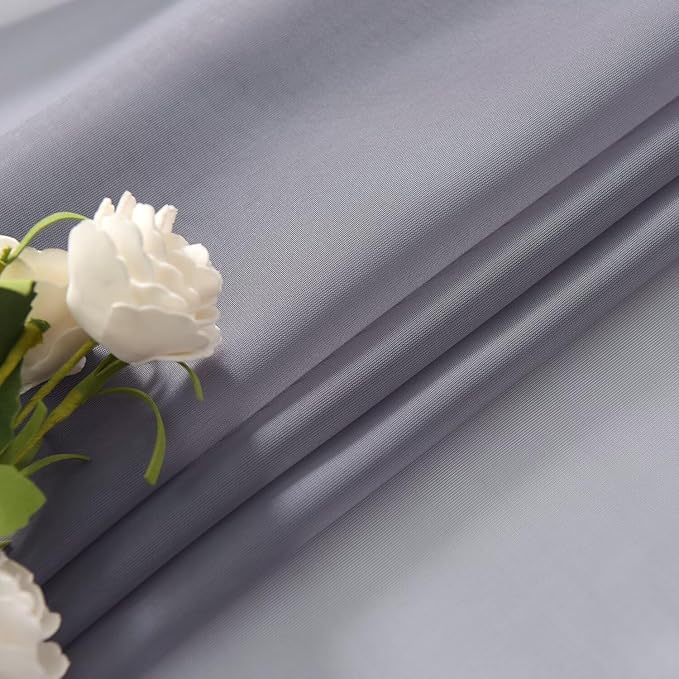 SpaceDresser Basic Rod Pocket Sheer Voile Window Curtain Panels Grey 1 Pair 2 Panels 26 Width 30 Inch Long for Kitchen Bedroom Children Living Room Yard(Grey,26 W x 30 L)