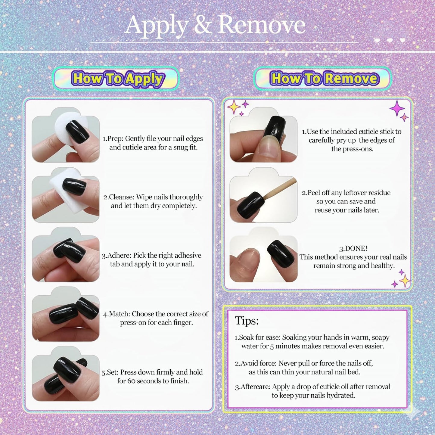 IMSOHOT Oval Press on Nails, Short Fake Nails, White Hand Painted Flower Frame Design, 24 Pcs Reusable Glue on Nails for Women