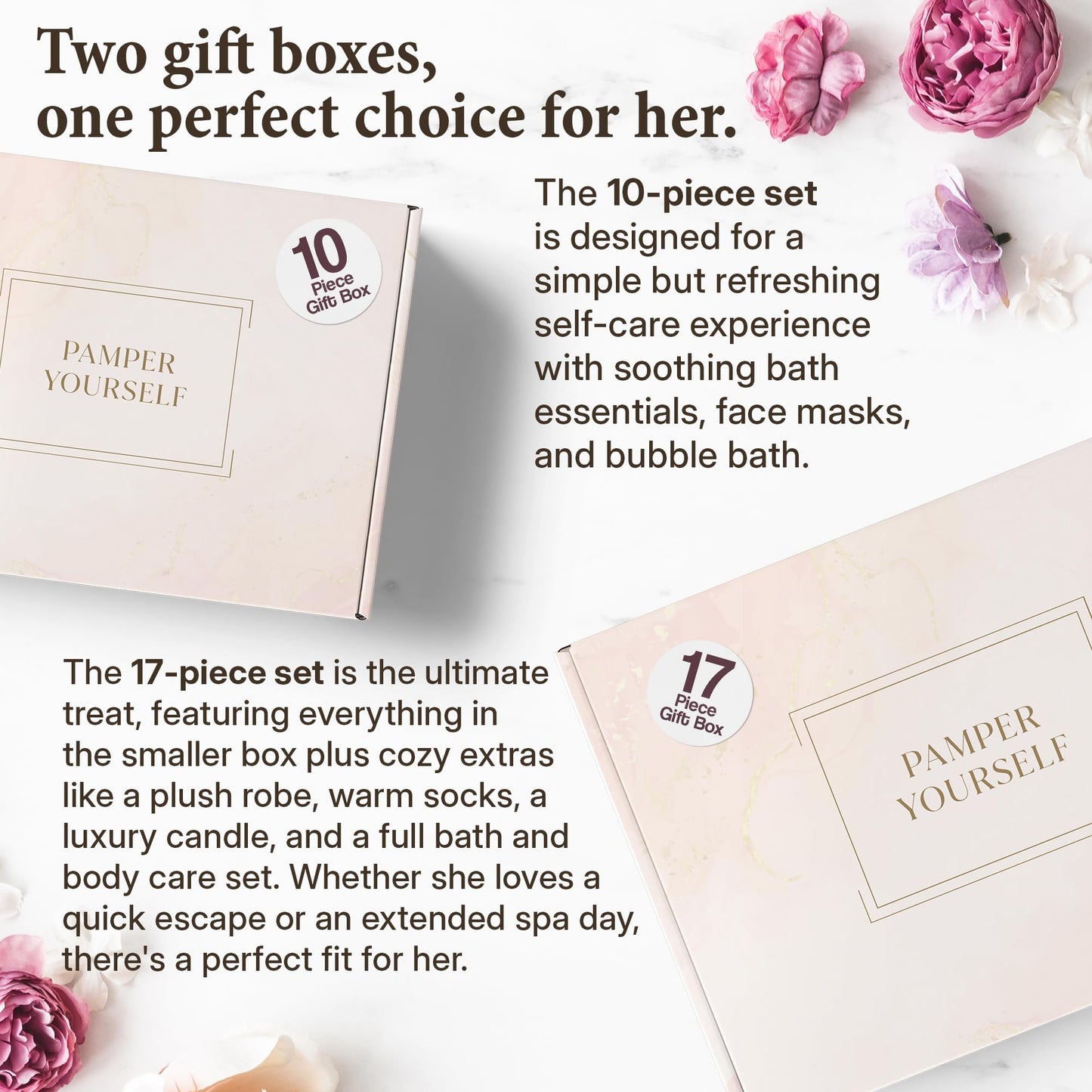 INFUSÉ 17-Piece Spa Gift Box for Women | Mother’s Day & Graduation Gift | Eye Mask, Candle, Robe, Loofa, Bath Bombs, Face Masks, Bubble Bath, Lotion, Body Wash, Bath Salt, Shampoo, Conditioner & Socks
