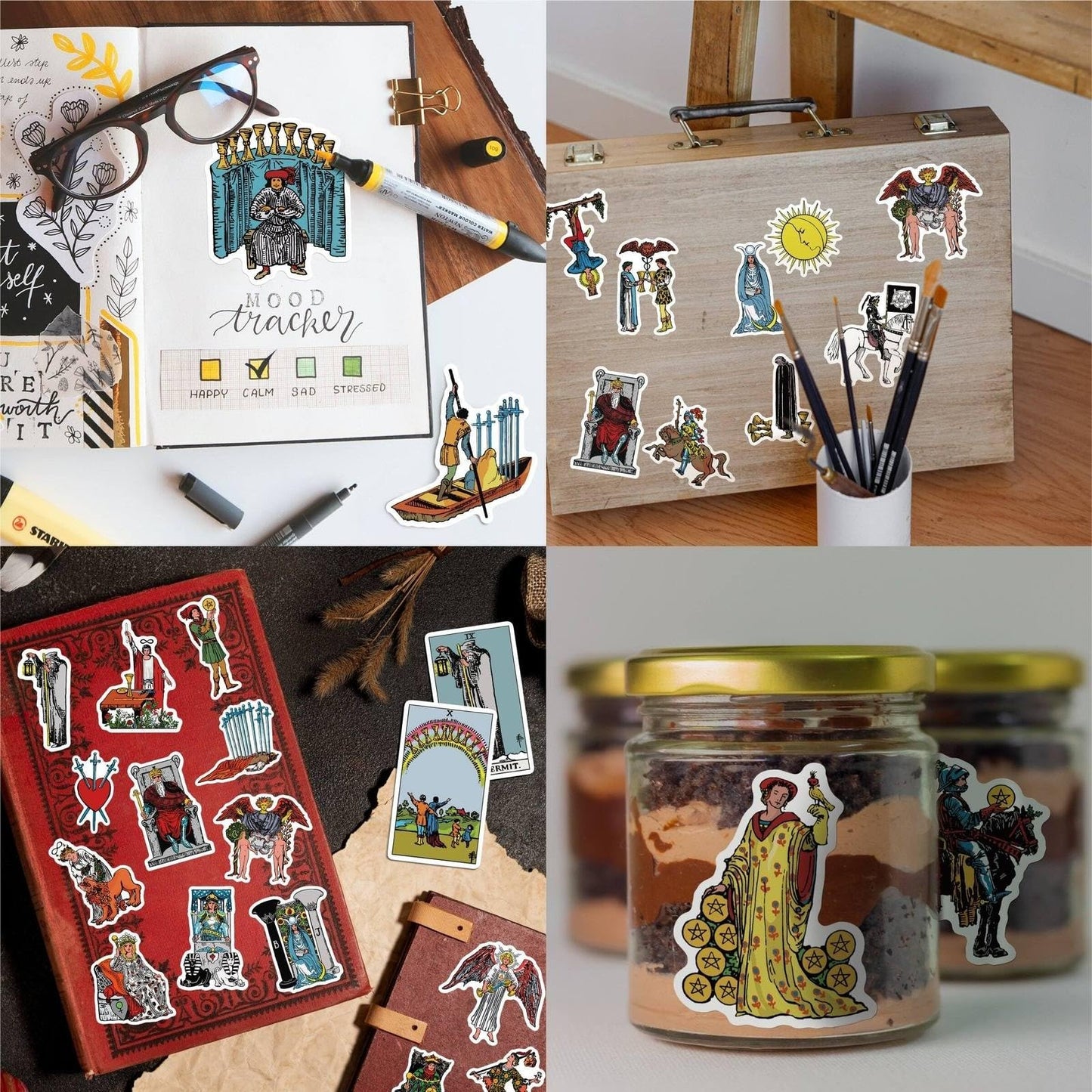 Joyppy 103 PCS Tarot Stickers for Journaling, Based on The Rider Waite Smith Tarot Cards Characters & Symbols, Astrology Occult Witchcraft Accessories Stamps Decor Gifts for Deck Beginners Learning