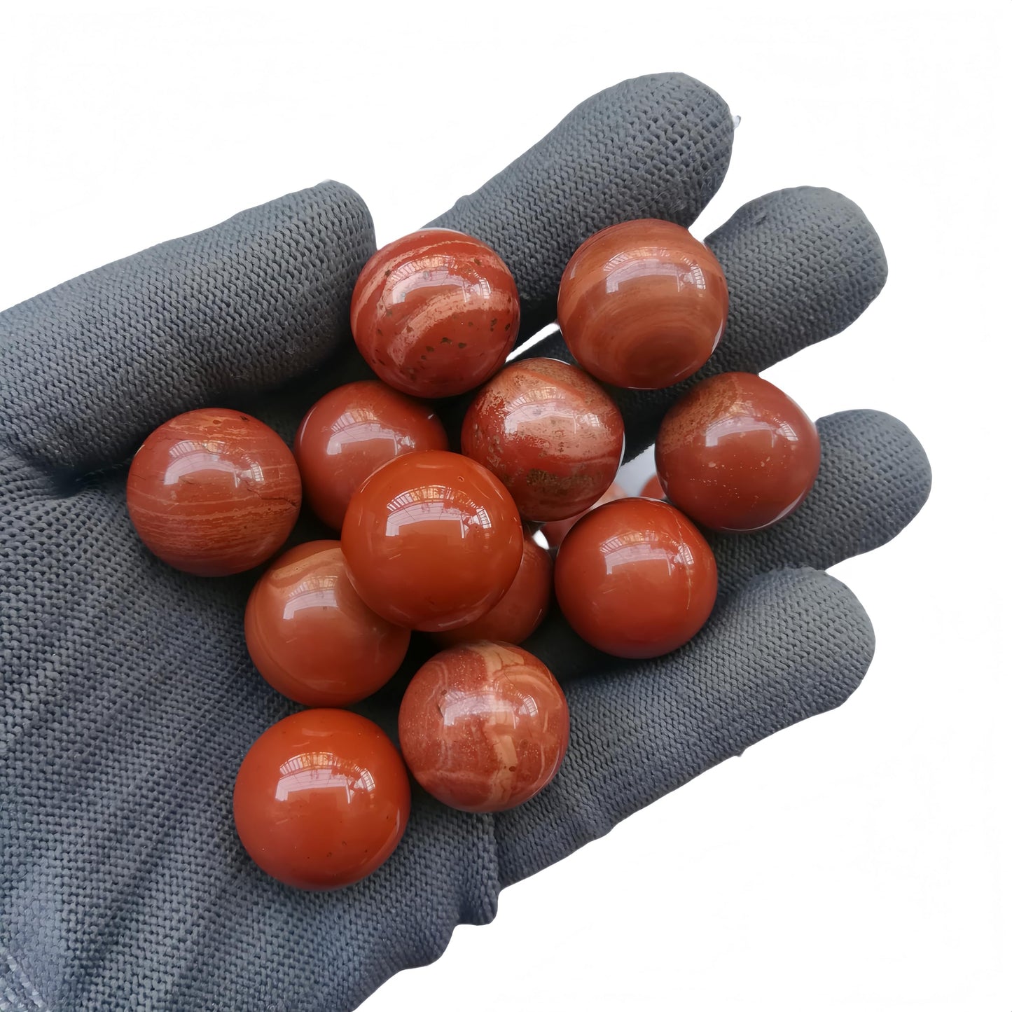 Sunshcat Natural Red Jasper 0.78 Inchs Crystals and Healing Stone Ball Set,Home Desktop Feng Shui Array Decoration(7 Pieces) ﻿