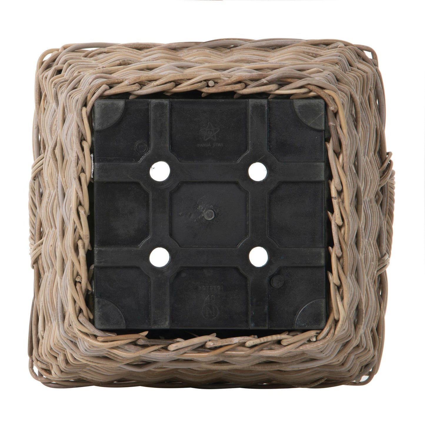 Kouboo Rectangular Rattan Planter Basket 1.25 Gallon Capacity Plastic Pot Liner with Drain Holes Included No Saucer Indoor and Outdoor Use