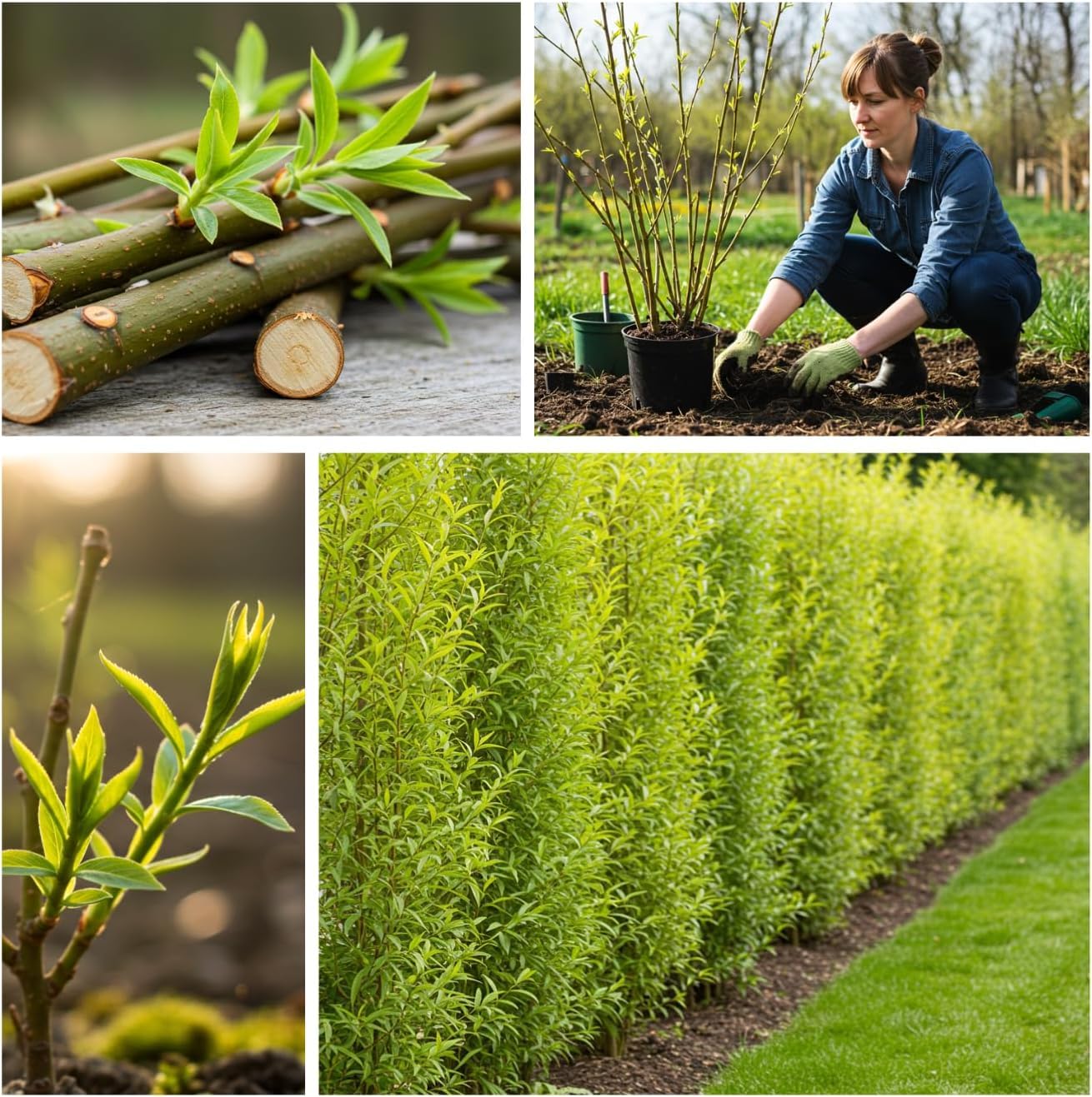 Green Wall Willow Privacy Tree Cuttings to Grow – Ultra Fast Growing Privacy Screen – Hedge Willow Living Fences, Windbreaks & Natural Borders (10 Cuttings)