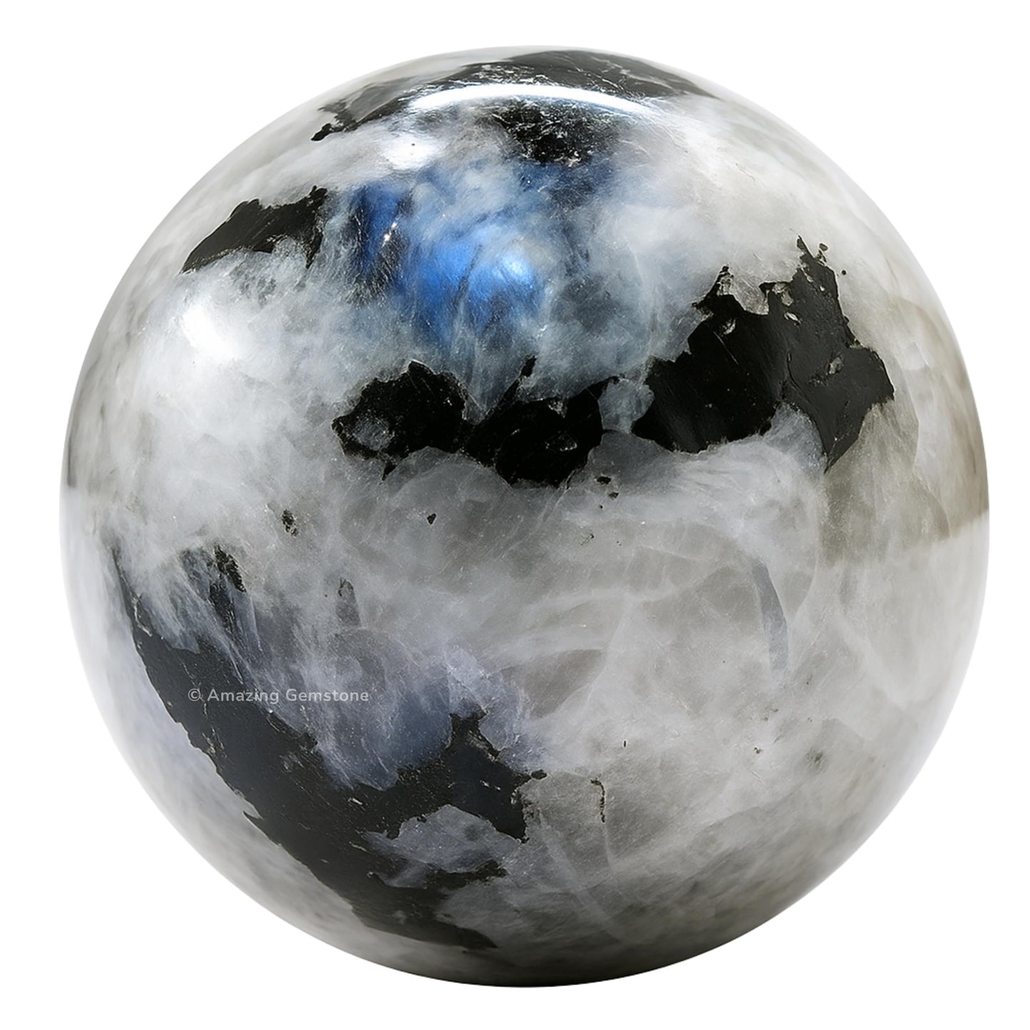 Amazing Gemstone Rainbow Moonstone Crystal Ball with Stand - 2 Inches Crystal Sphere Meditation Balls for Witchcraft and Decorative Balls