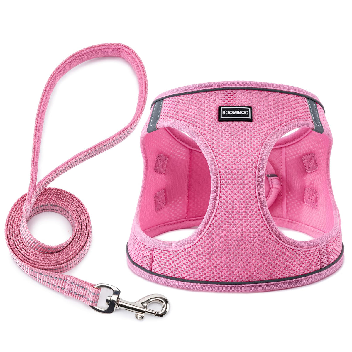 Dog Harness with Leash Set, Step-in Adjustable Puppy Pet Vest,Blue Stripe L