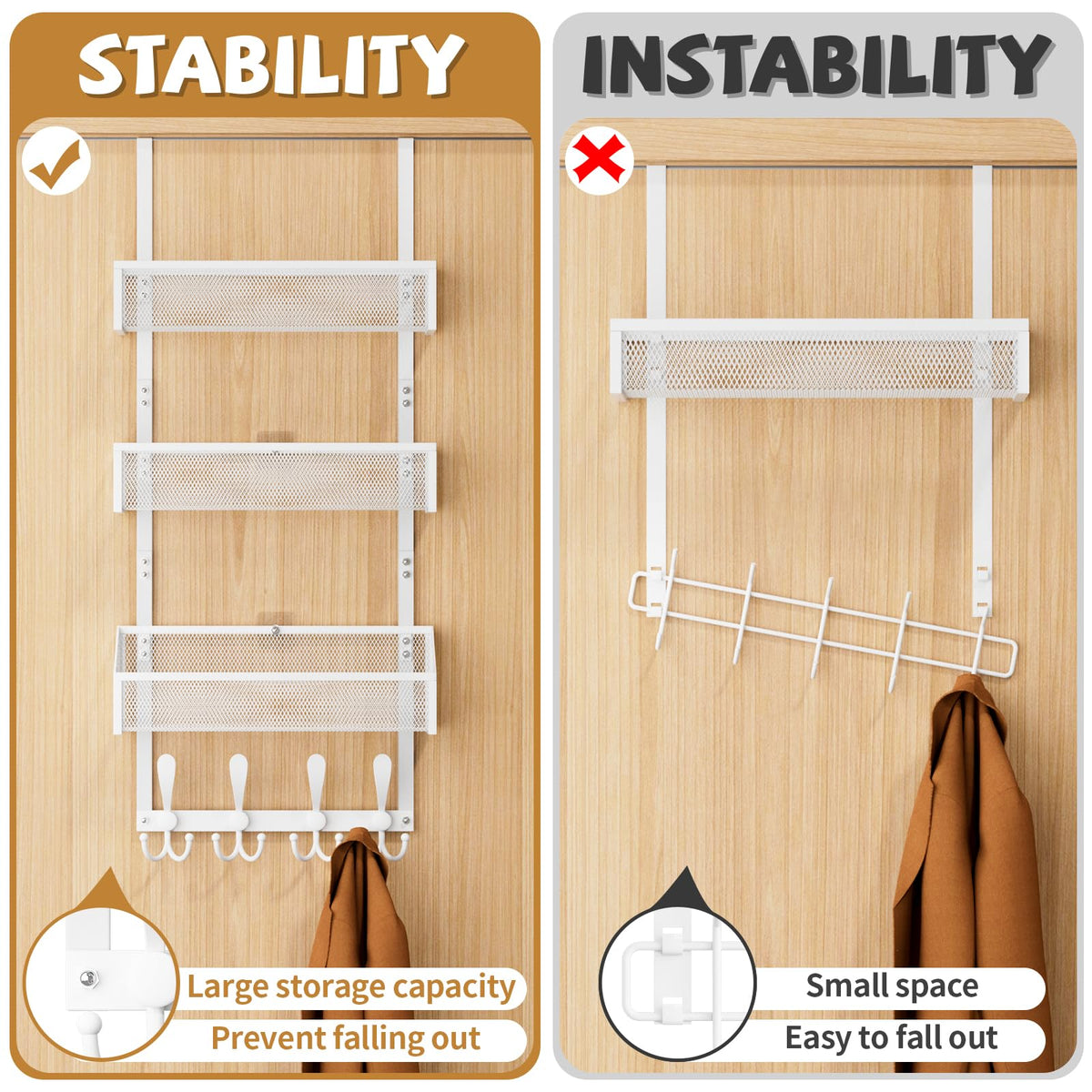 Over The Door Hooks Organizer