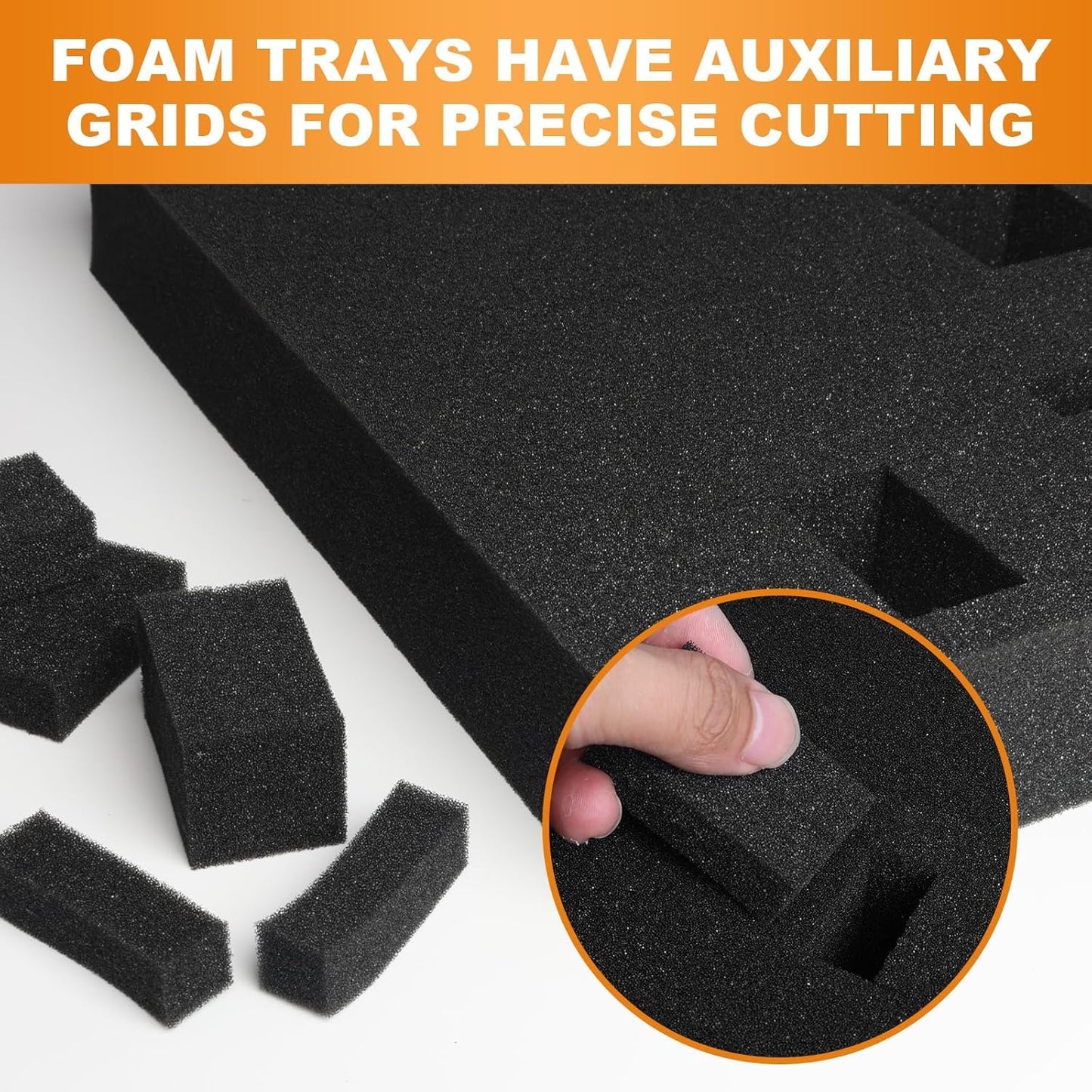 Eunice 6Pcs Polyurethane Foam Inserts -16 x 12 x 2 Inch Pick and Pluck Foam Padding Sheets for Tool Box, Camera Storage and Crafts