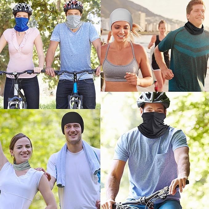 6 Pieces Ski Mask for Men Neck Gaiters Scarf Face Covering Balaclava Winter Cycling Running Fishing Masks Windproof Bandana (Fresh Colors,6 Pieces)