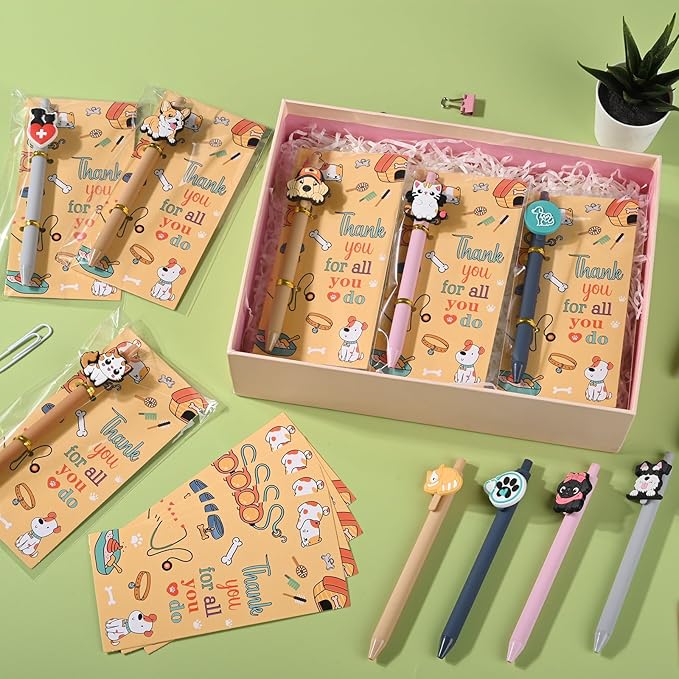 LiYiQ 48 Pcs Vet Tech Gifts Veterinarian Ballpoint Pens Bulk Vet Tech Accessories vet tech week gifts bulk