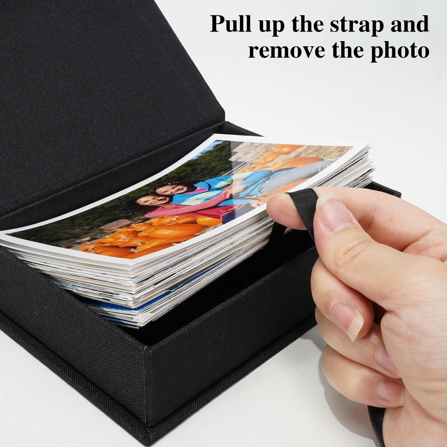 Yopih 5x7 Linen Photo Storage Box - Ideal for Preserving and Organizing Your Precious Photos, Certificates, Scrapbooking Supplies, Keepsakes, and Jewelry Black