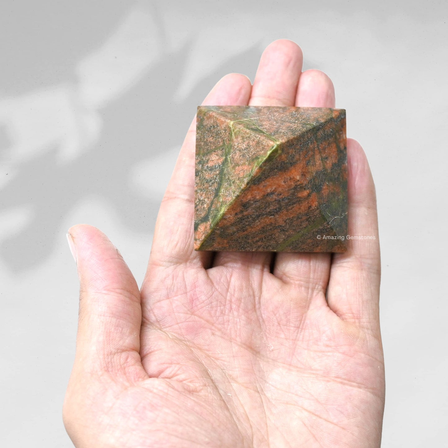 Amazing Gemstone Unakite Pyramid Crystal Healing Stones - 2" Great Pyramid Figurine of Natural Stone Pyramid for Meditation, Reiki, Chakra Balancing and Crystal Pyramids Grid