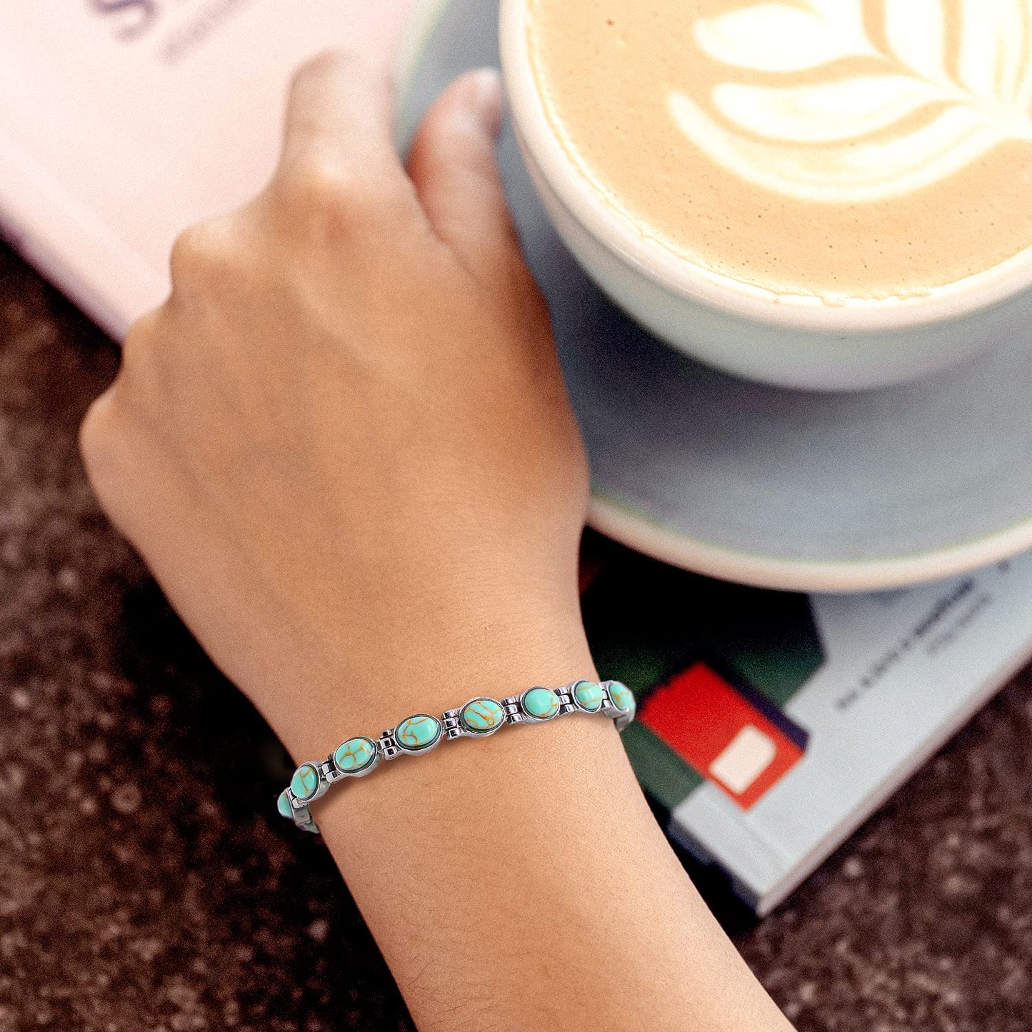 JEROOT Ultra Strength Magnetic Bracelet for Women | 3500-6000 Gauss Neodymium Magnets | Magnetic Therapy Jewelry with Adjustable Tool & Gift Packaging