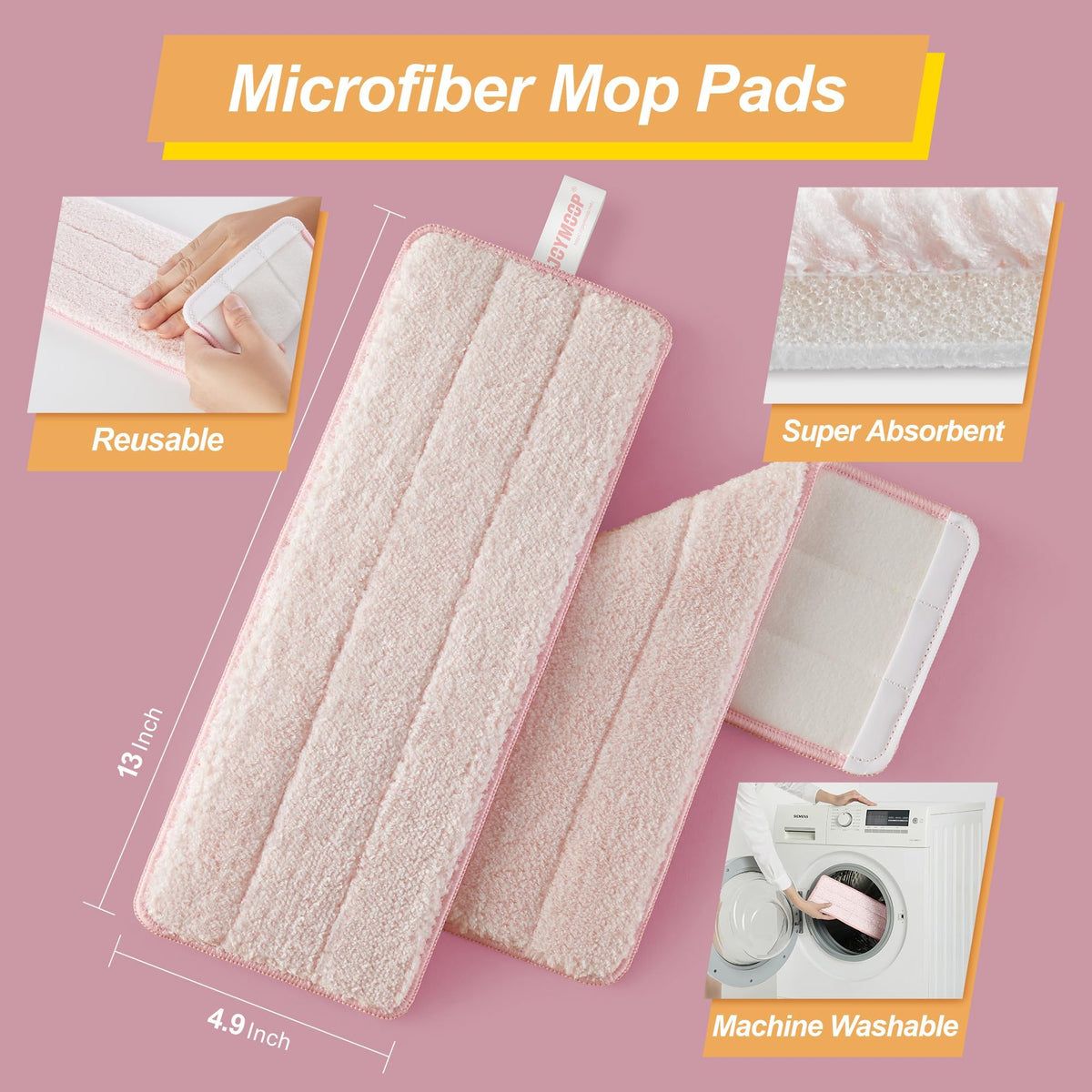 Flat Mop Pads (4 Count)
