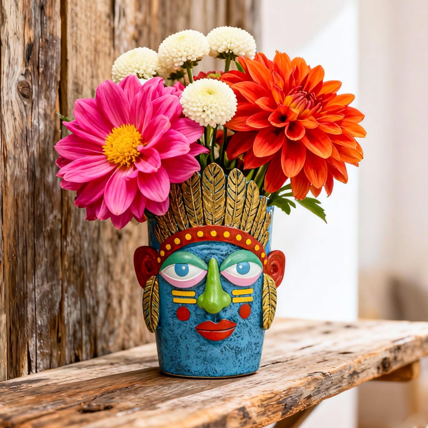 U WONDERFUL Unique Plant Pots - Abstract Picasso Face Flower Pot, Funky Planters for Indoor Plants, Cool Head Planter for Outdoor Garden & Home Decor