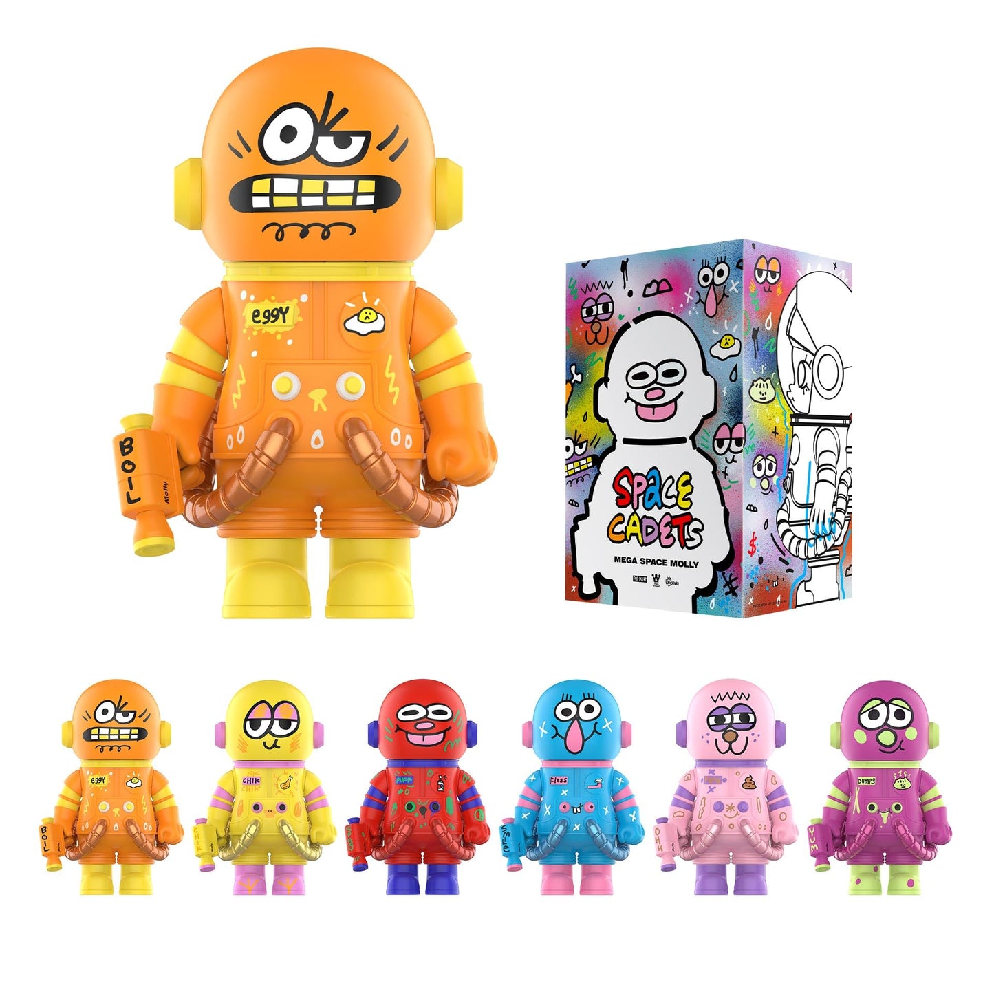 POP MART MEGA Space Molly 400% Jon BURGERMAN Space Cadets Series, 11.61 Inch Height, Random Design Toys for Modern Home Décor, Collectible Art Toy 1PC