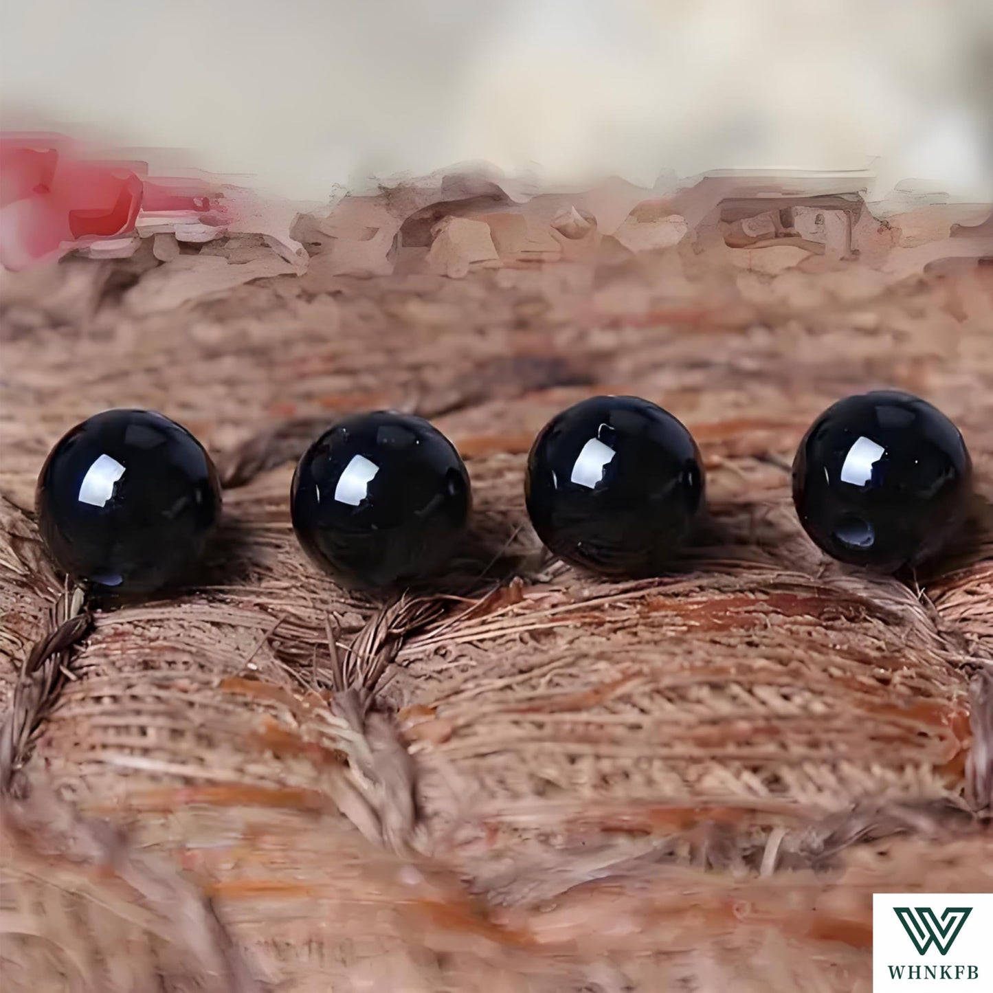 WHNKFB 10mm 50PCS Natural Black Onyx Round Beads, Smooth Polished Agate Loose Beads for Jewelry Making Craft - 4mm 6mm 8mm 10mm Options with Free Elastic Cord