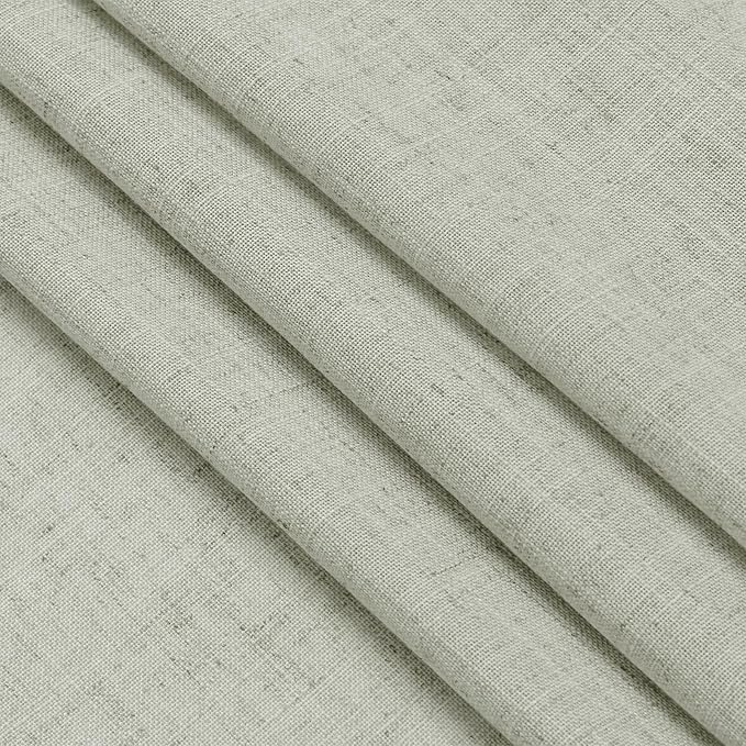 Nanspring Sage Green Curtains 84 Inch Length 2 Panels Back Tab Rod Pocket Light Filtering Semi Sheer Drapes Linen Cotton Textured Airy Farmhouse Living Room Decor Light Green Curtains for Bedroom