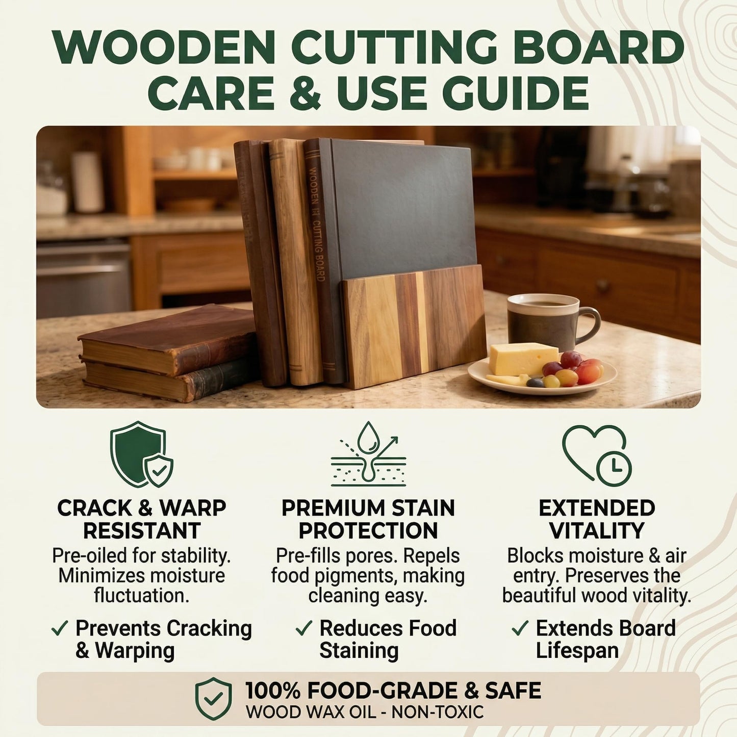 wood cutting board, 3-Piece Book Shaped Cutting Boards with Stand, Solid Walnut & Acacia Wood, Labeled Cheese & Fruit Boards, Kitchen Gift Idea