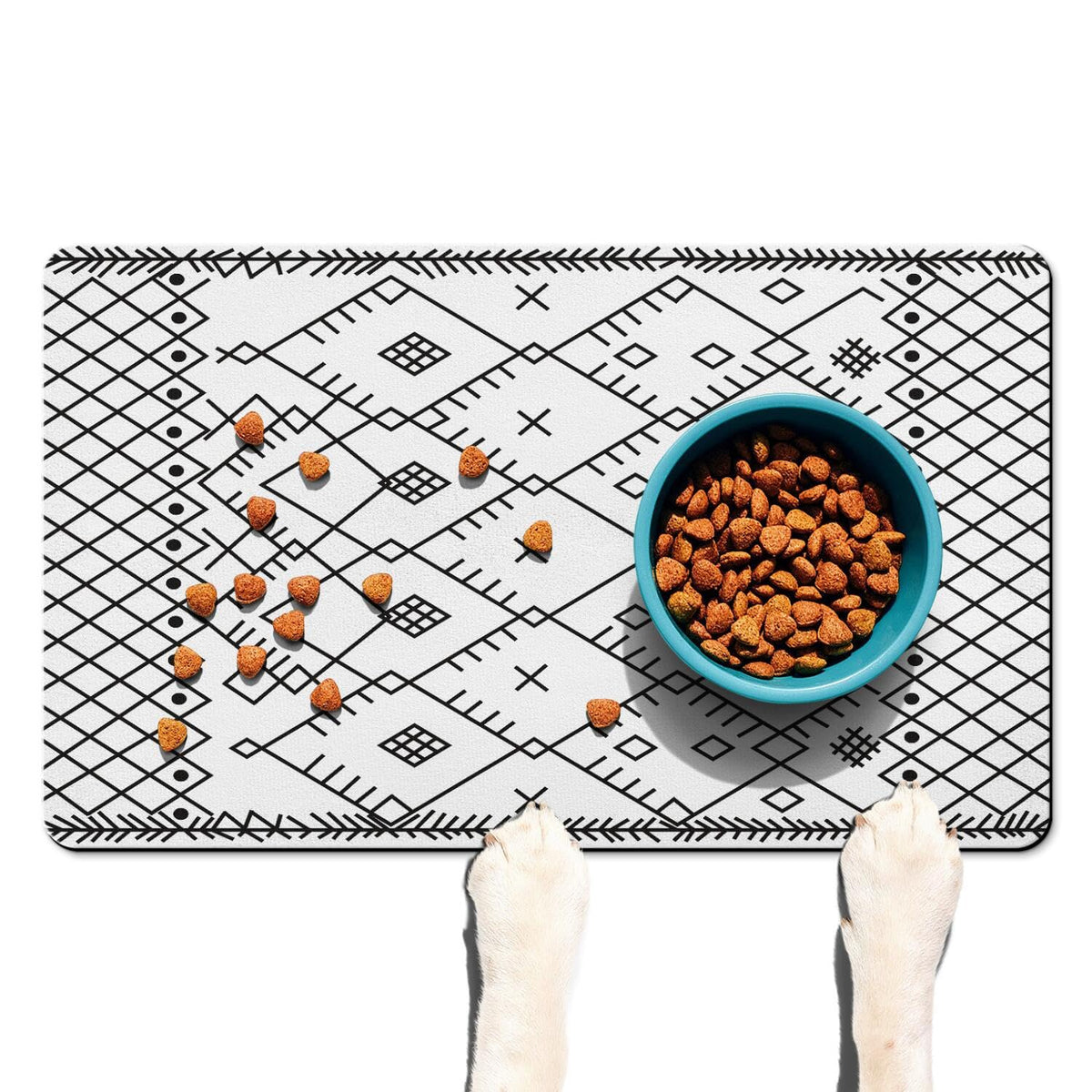 Absorbent Pet Dog Bowl Mat for Food and Water, Pet Cat Food Feeding Mat with Non Slip Rubber Backing, Dog Food Mats for Floors Waterproof, 17"x30"