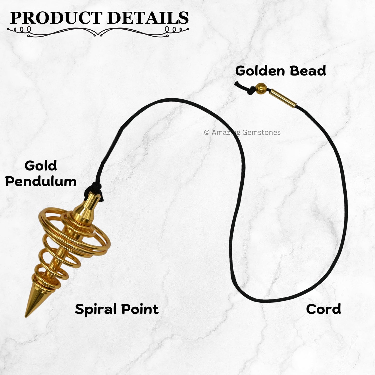 Amazing Gemstone Healing Metal Pendulums for Divination, Gold Spiral Point Steel Copper Pendulum High Energy Pendulo de Bronce Pendulos de Mesa MP62