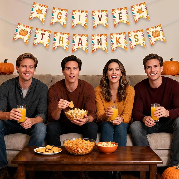 Give Thanks Fall Thanksgiving Garland Banner Kit