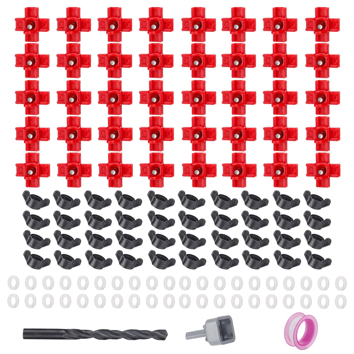 40 Pack Chicken Waterer Nipples - Easy Install Leakproof Poultry Watering System for Chicken Coop, Quail Duck Water Feeder Nipples with Drill Bits