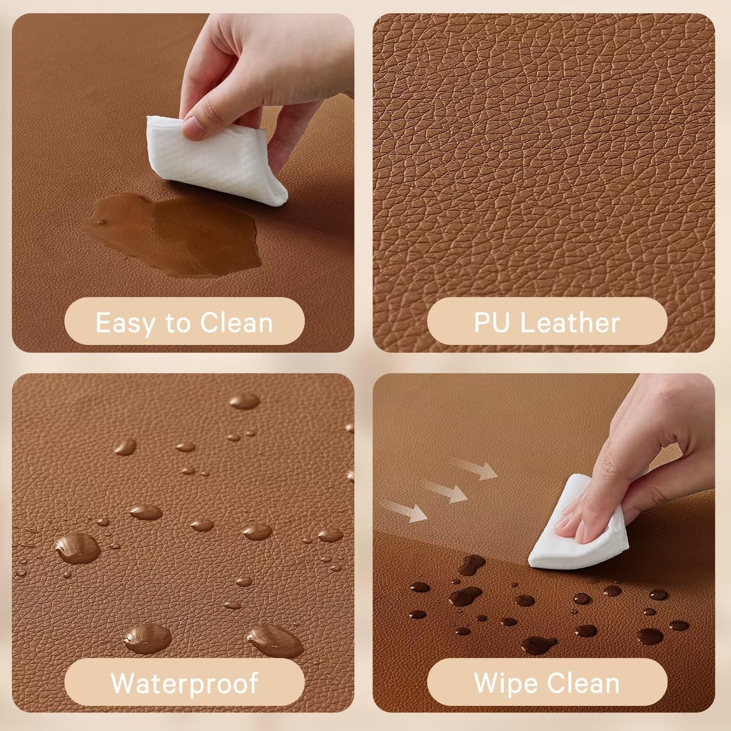 ILPEOD Waterproof Baby Play Mat for Floor Memory Foam 79 * 79 Cushion Playpen Playmat Tummy Time Crawling Mat Nursery Rug Thick Pad Create Soft & Safe Area for Infants,Toddler,Kids,Chestnut