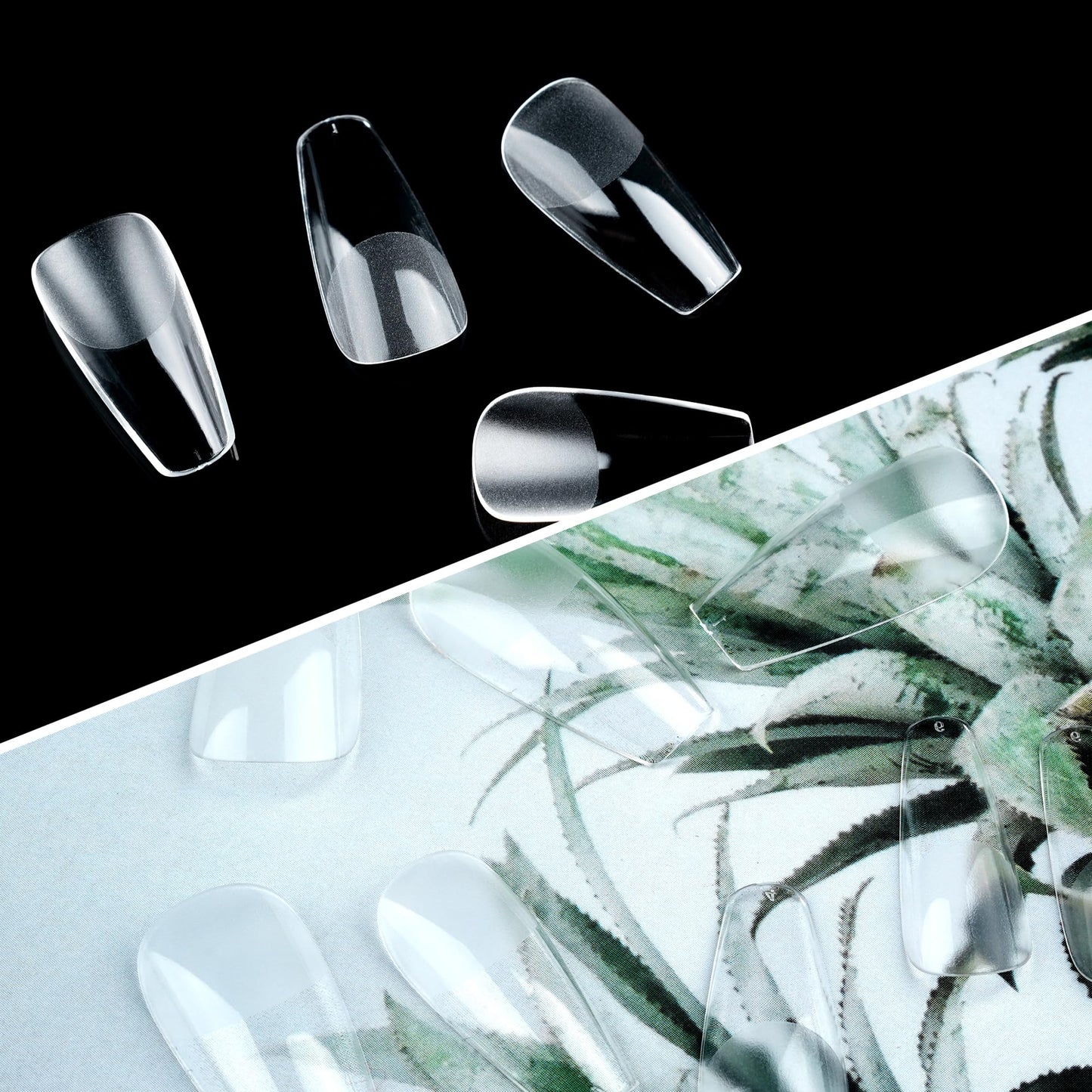 Half Matte Medium Coffin Fake Nail Tips, Soft Gel Pre-Shaped Nail Tips, Full Cover False Nails with Clear Box for Nail Salons and DIY Nail Art, 600PCS/10 Sizes
