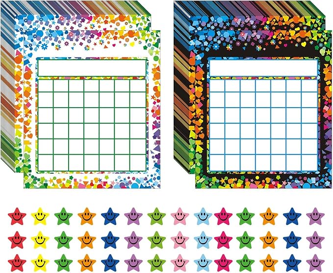 REGELETO 80 Pack Incentive Reward Chart for Classroom Home Behavior for Kids Students with 2400 Pieces Star Stickers